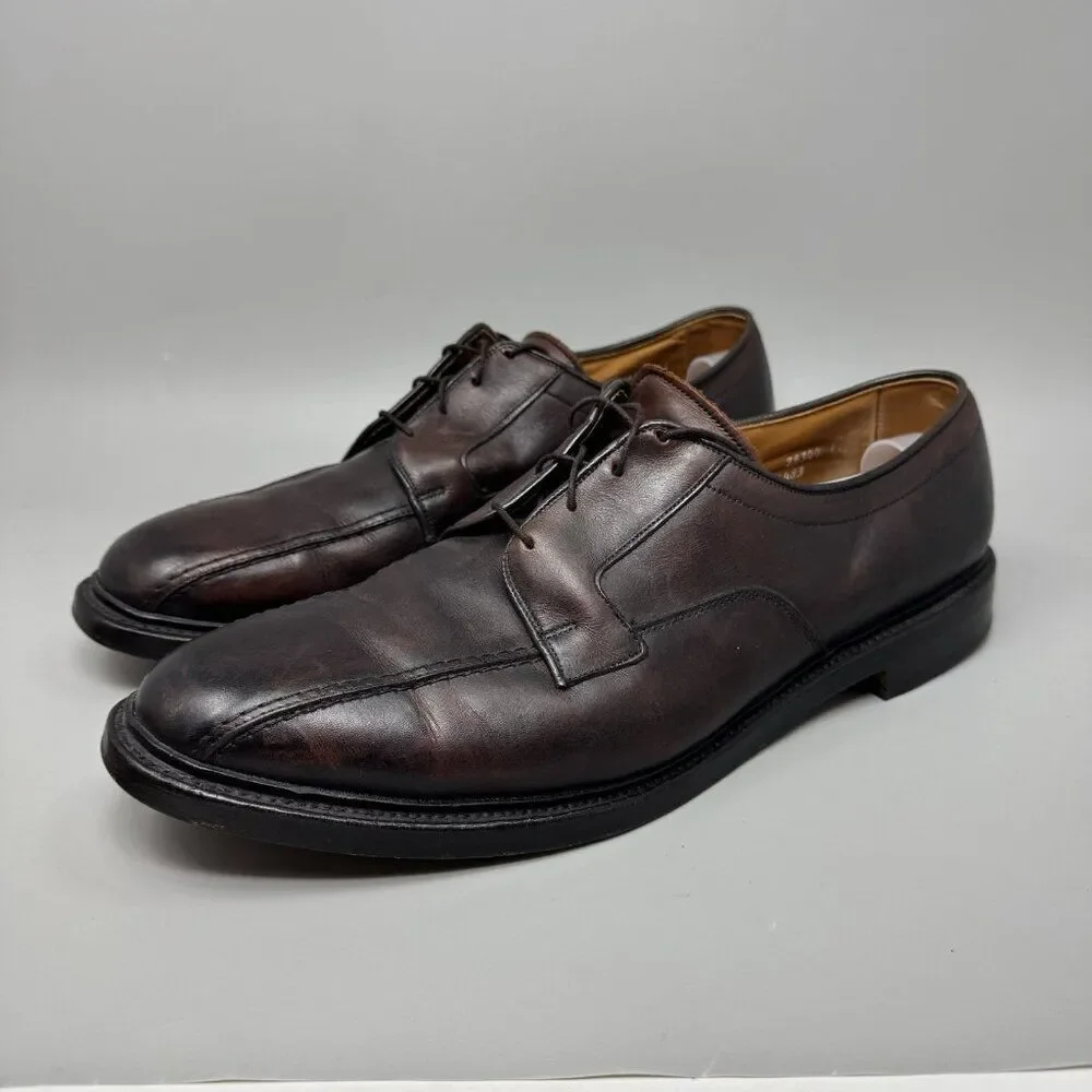 Allen Edmonds Hillcrest Apron Toe Derby Mens Size 15D Brown Leather Dress Shoe